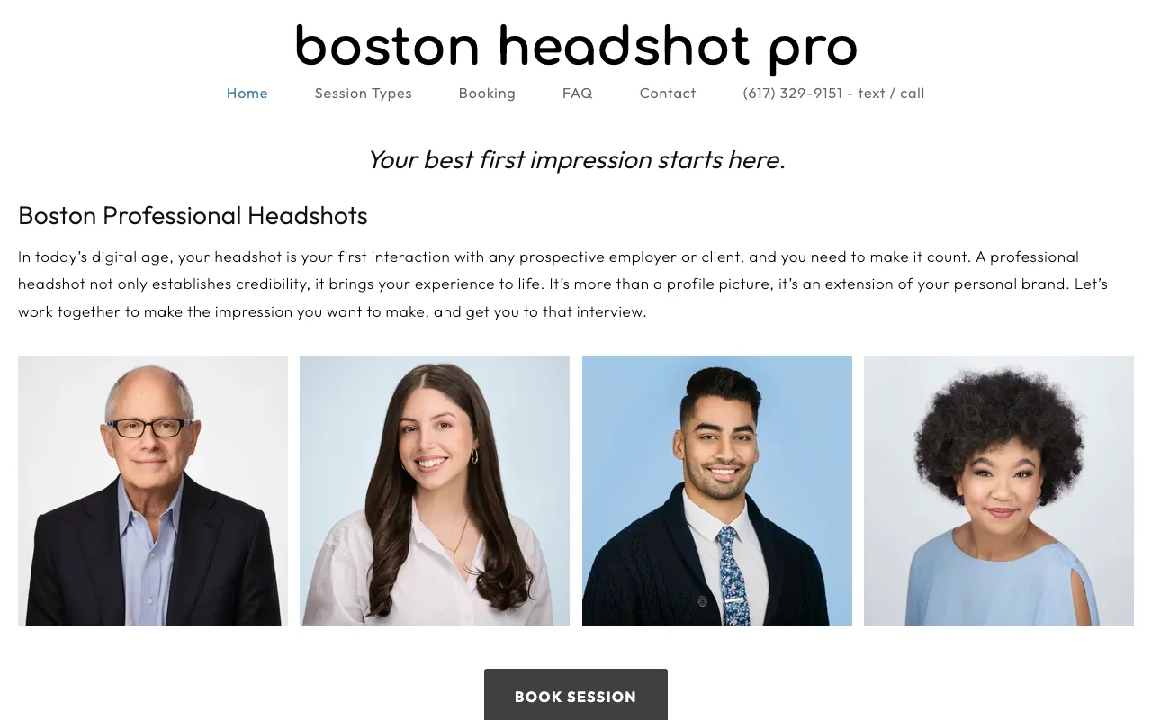 Boston Headshot Pro website