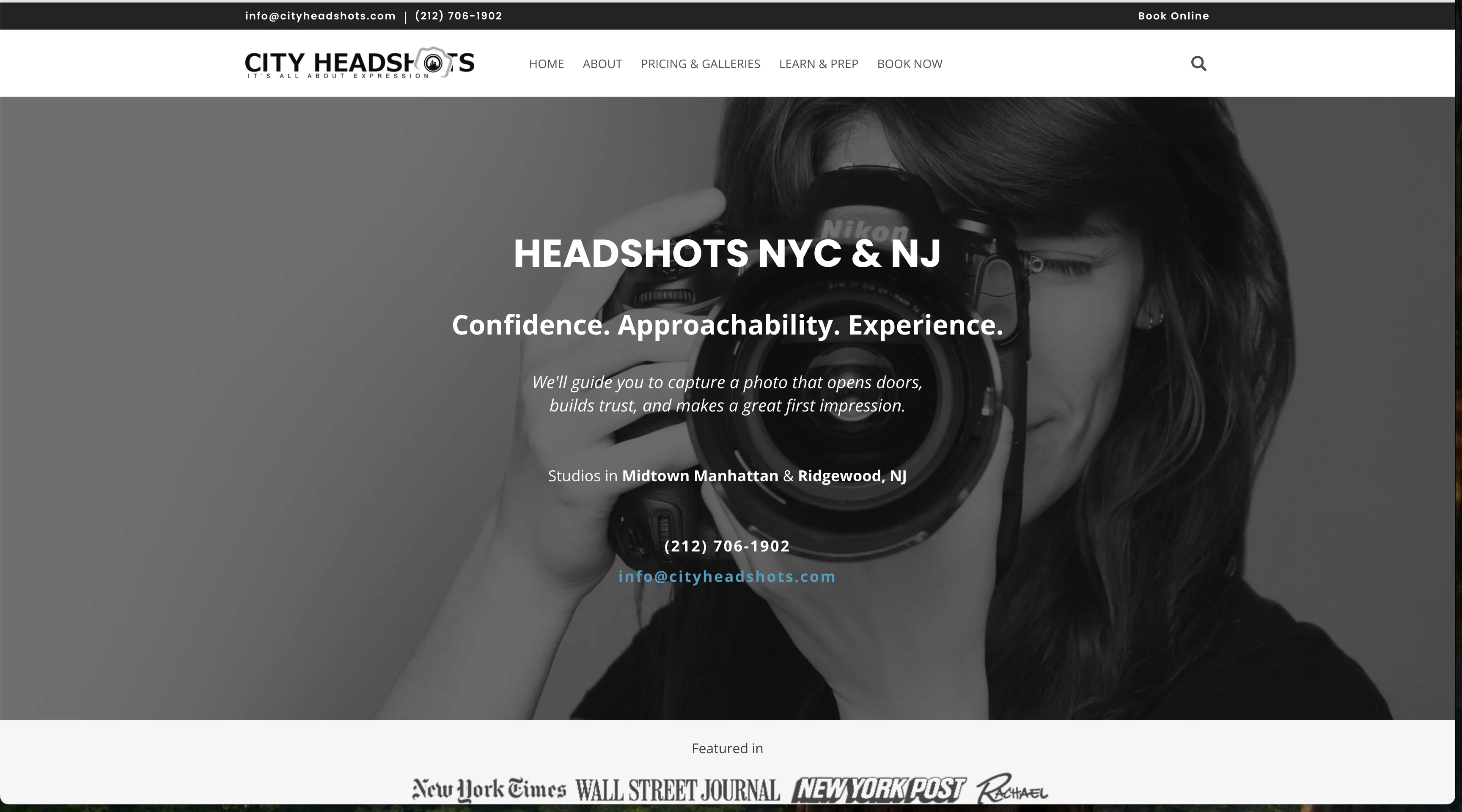 City Headshots website