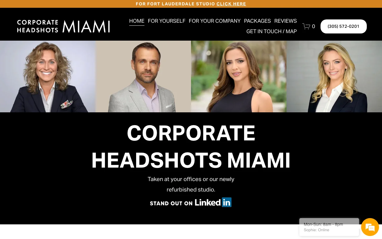 Corporate Headshots Miami website