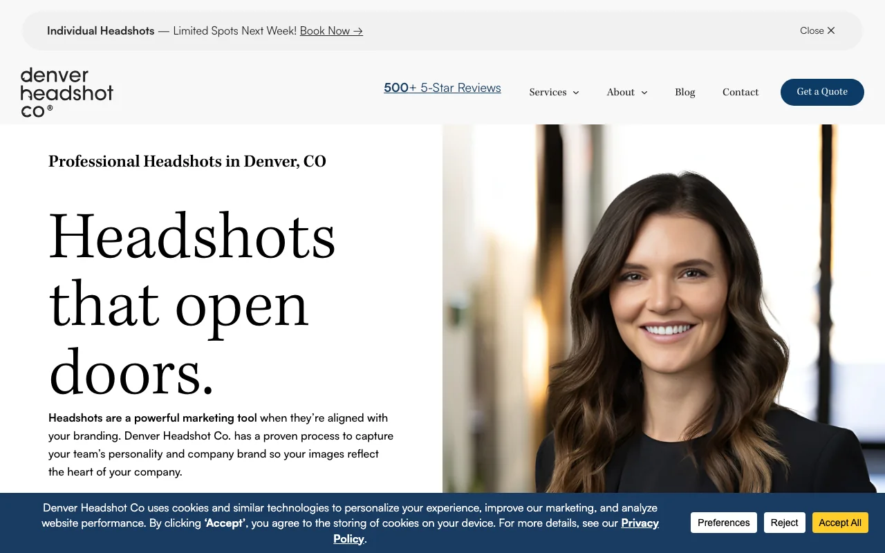 Denver Headshot Co website