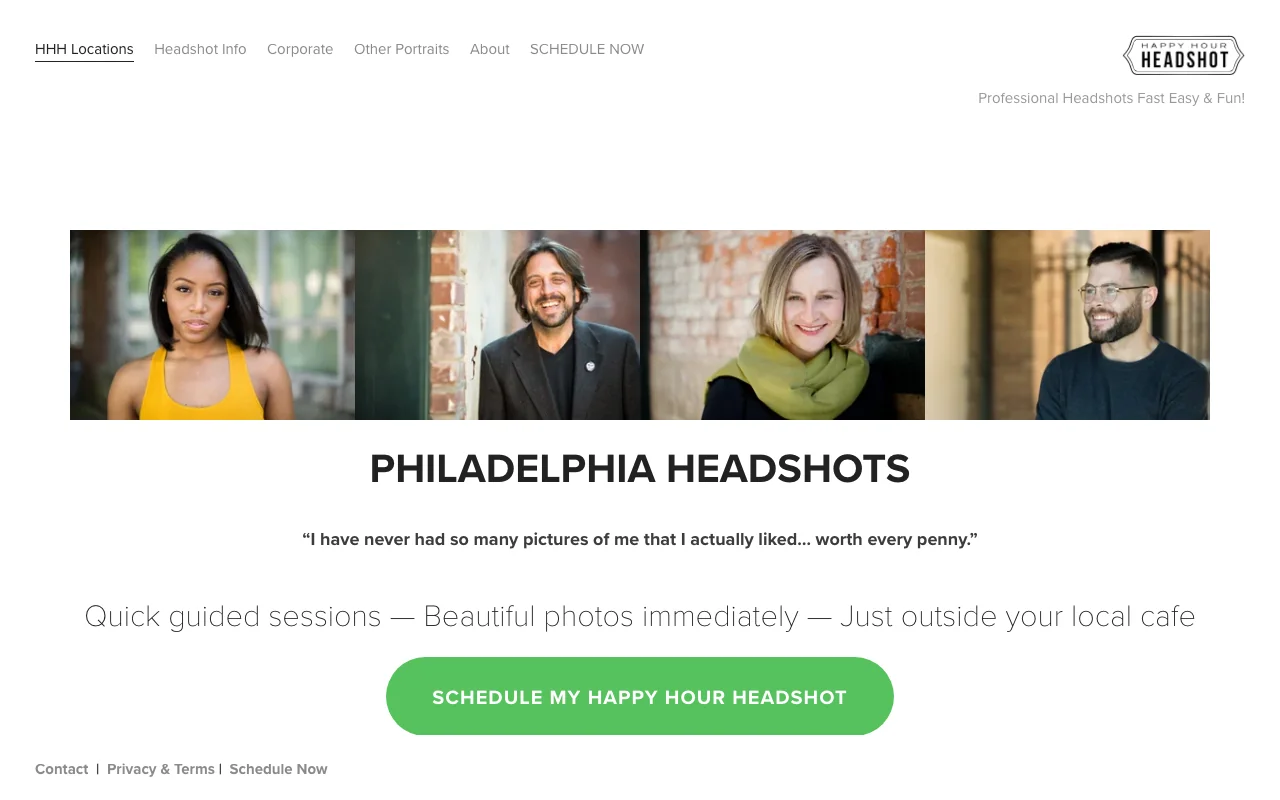 Happy Hour Headshot Philadelphia website
