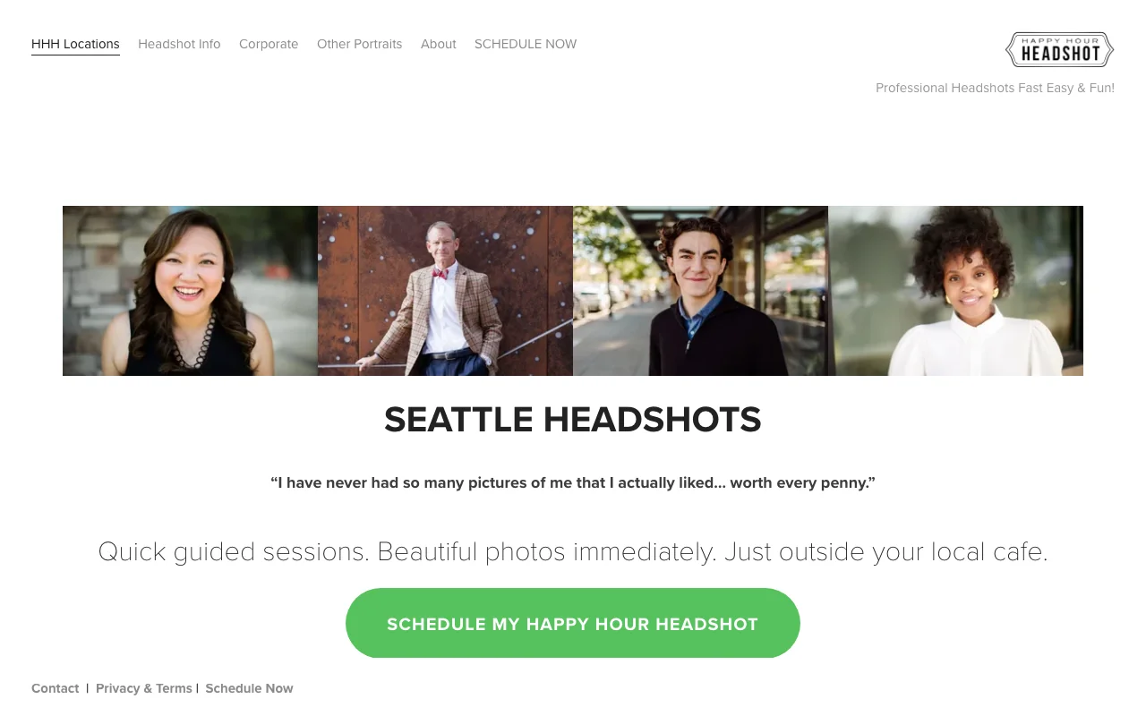 Happy Hour Headshot Seattle website