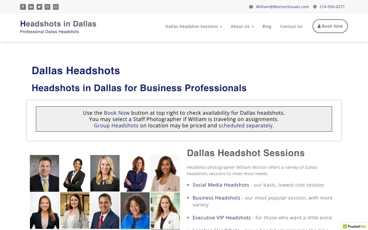 Headshots in Dallas website
