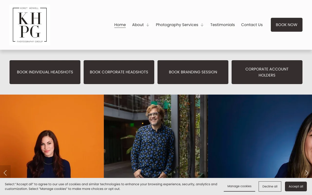 Korey Howell Photography Group website