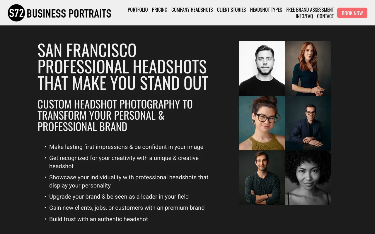S72 Business Portraits website