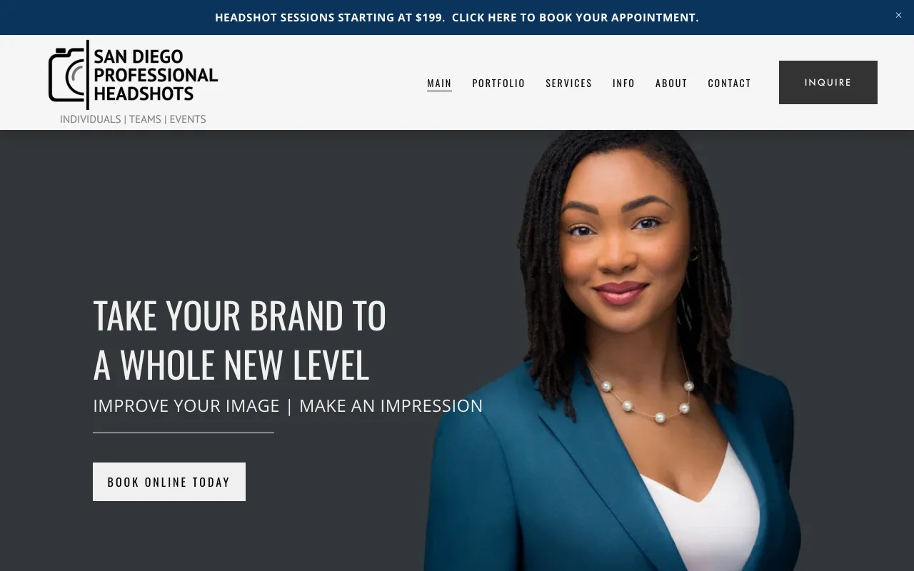 San Diego Professional Headshots website