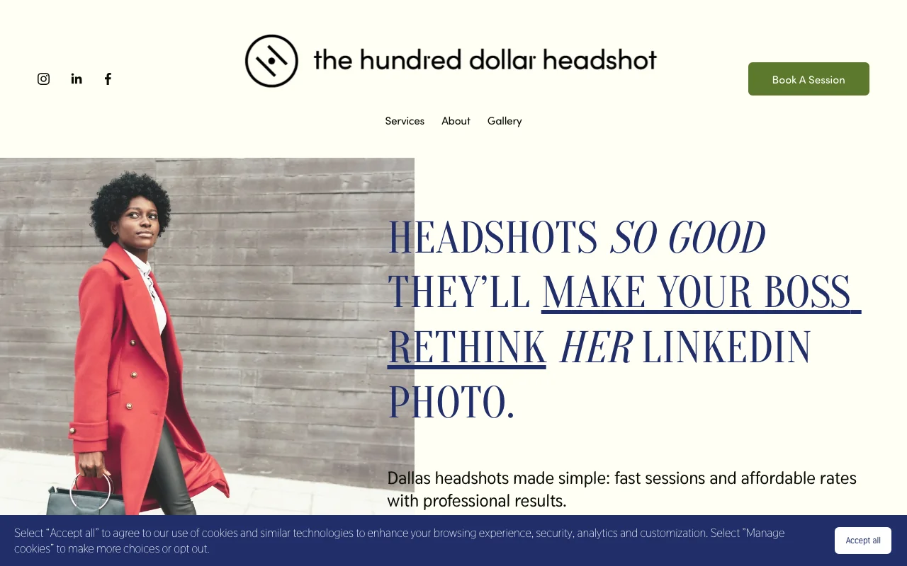 The Hundred Dollar Headshot® website