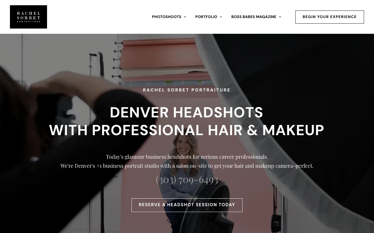 The Makeover Headshot Studio (Rachel Sorbet) website