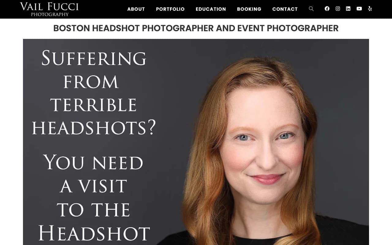 Vail Fucci Photography website